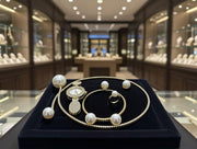 Conjunto de joyas dorado con perlas | ViamoMas