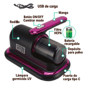 Aspiradora de ácaros UV portátil