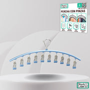 Percha con pinzas para secar y ordenar