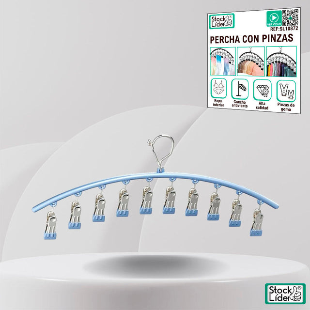 Percha con pinzas para secar y ordenar