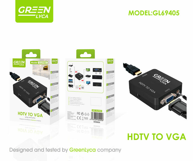 Convertidor HDMI a VGA con audio 3.5