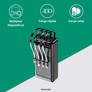 Powerbank solar 20000mAh con cables