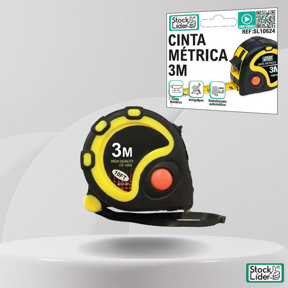 Cinta métrica 3m con imán y bloqueo