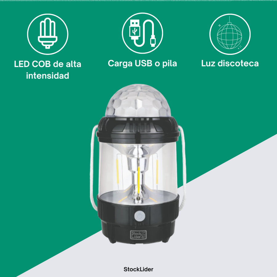 lámpara recargable proyector RGB