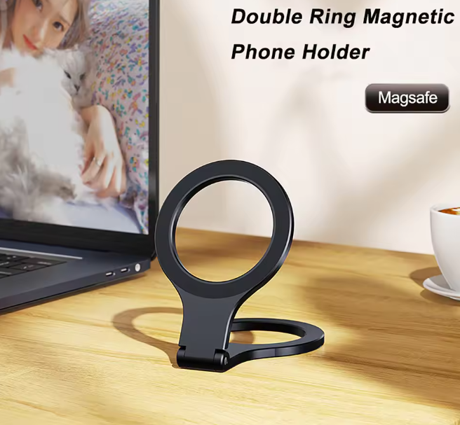 Soporte magnético doble anillo para móvil