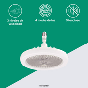 Lámpara LED con ventilador | Luz y frescor