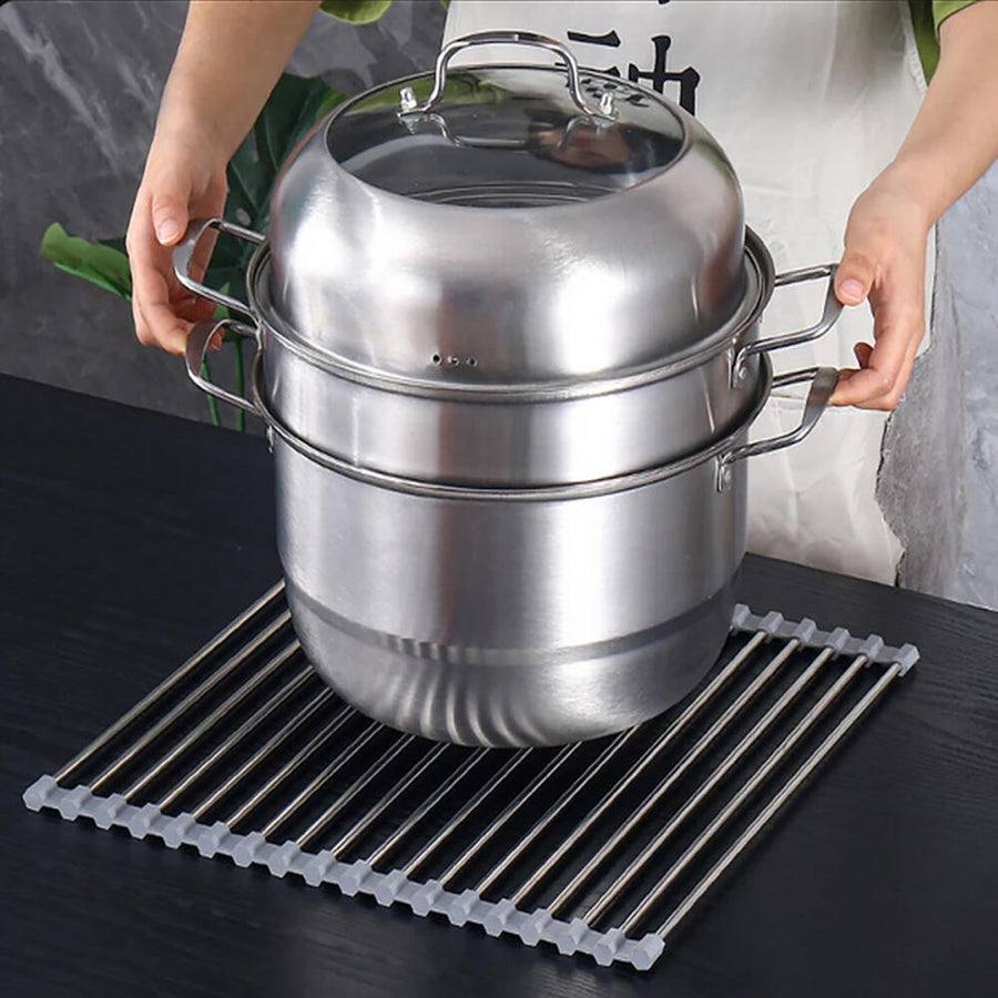Escurridor de Platos Plegable Acero Inoxidable