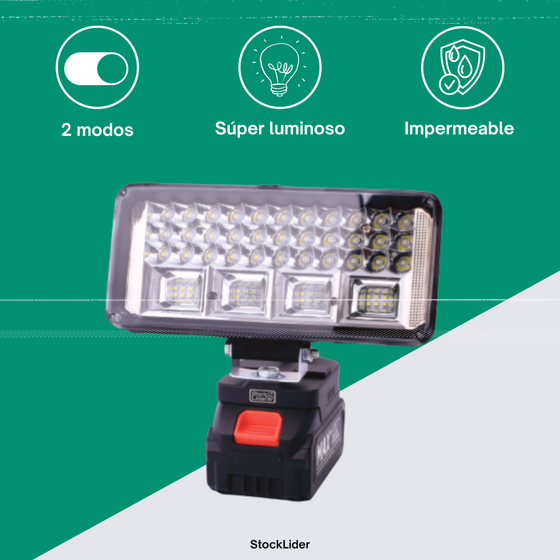 Foco LED solar con batería | Luz portátil 6500 lm