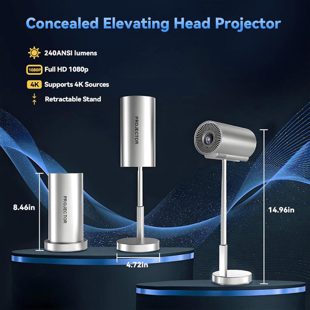 Proyector WiFi Bluetooth ajustable 90°