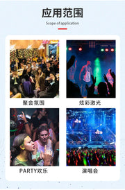 Proyector de luz LED para escenario, miniluces láser activadas por sonido, Control remoto, Flash para DJ