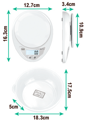 Báscula de cocina digital con tara 5 kg