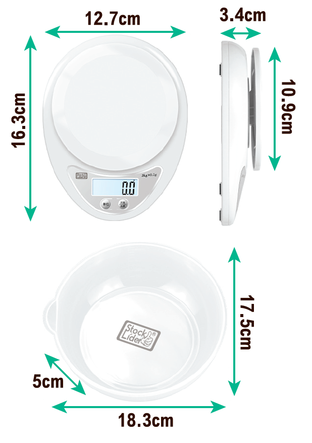 Báscula de cocina digital con tara 5 kg