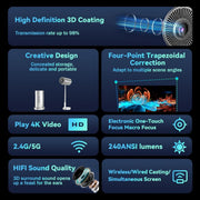 Proyector WiFi Bluetooth ajustable 90°