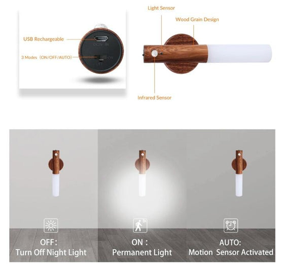 Luz LED Magnética con Sensor de Movimiento