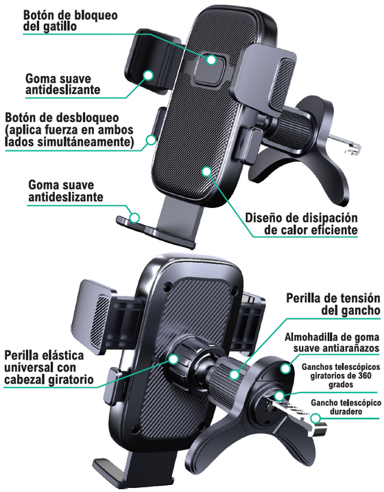 Soporte de móvil para coche estable