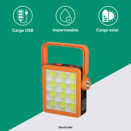 Lámpara solar multifunción portátil | ViamoMas