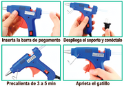 Pistola termofusible 20W rápida y precisa