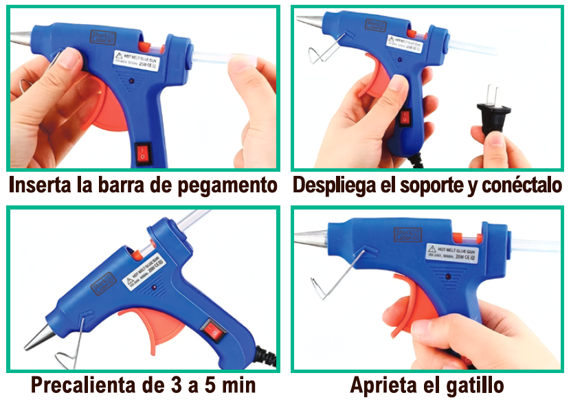 Pistola termofusible 20W rápida y precisa