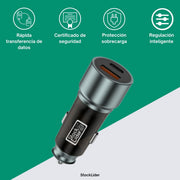 Cargador de coche USB + Tipo C