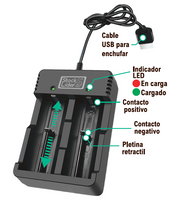 Cargador para pilas 3.7 V USB