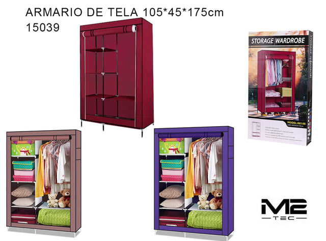 Armario de Tela 105x45x175 cm Multiusos