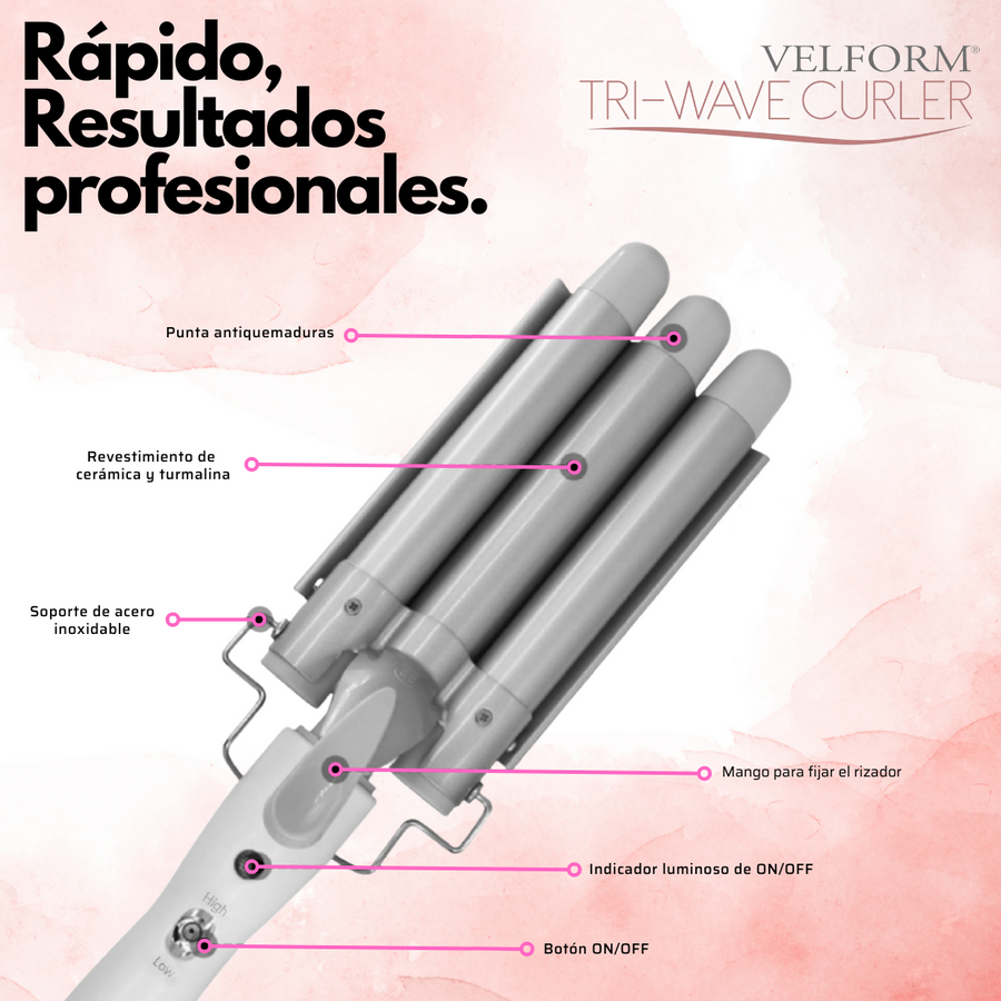 Rizador triple ondas surferas | ViamoMas