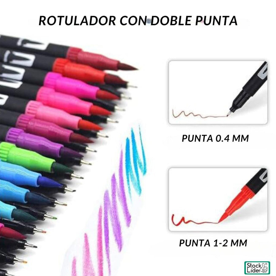 Rotuladores doble punta 48 colores