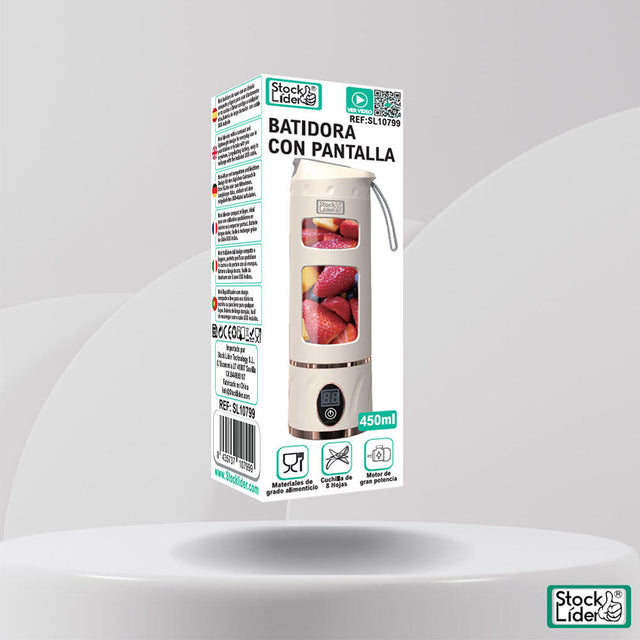 Batidora con pantalla portátil 450 ml