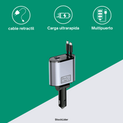 Cargador para coche 120W retráctil