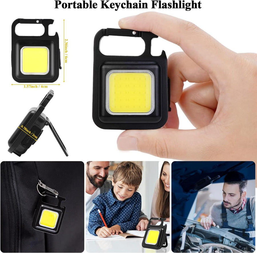 Mini linterna LED COB compacta y potente