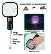 Raqueta matamosquitos recargable USB