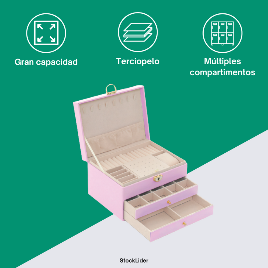 Joyero 3 plantas con llave | ViamoMas