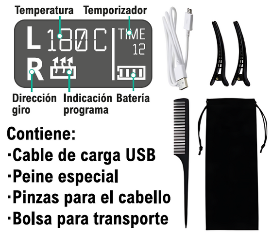Rizador automático inalámbrico portátil