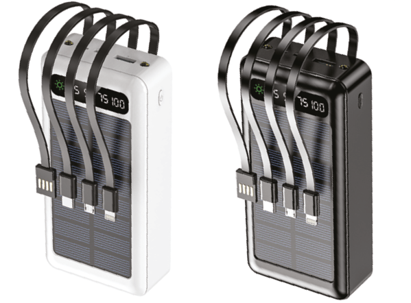 Powerbank solar 20000mAh con cables