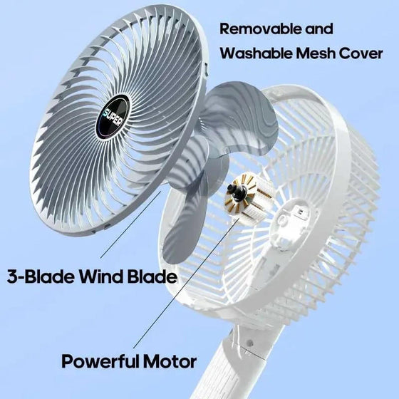 Ventilador portátil con pinza recargable