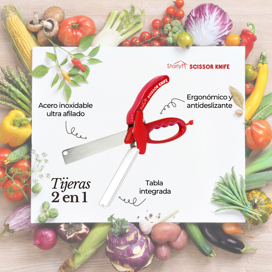 Tijeras de Cocina 2 en 1 con Tabla