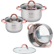 Batería de cocina 12 piezas inducción rosa