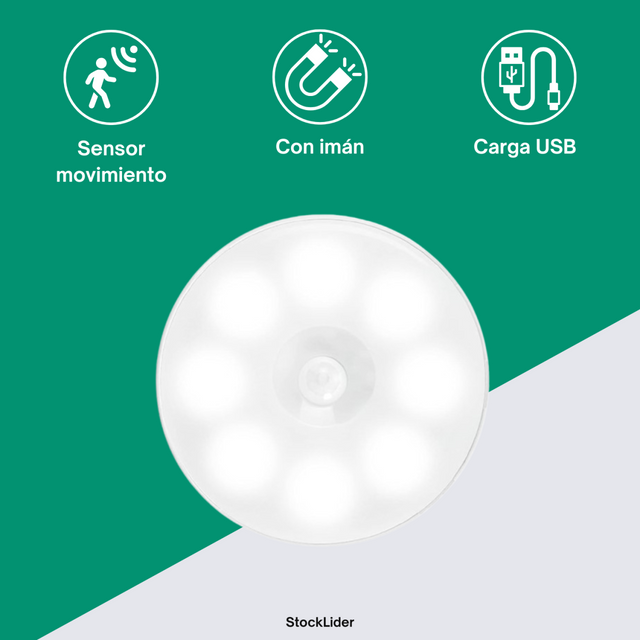 Luz LED con sensor para armarios y pasillos