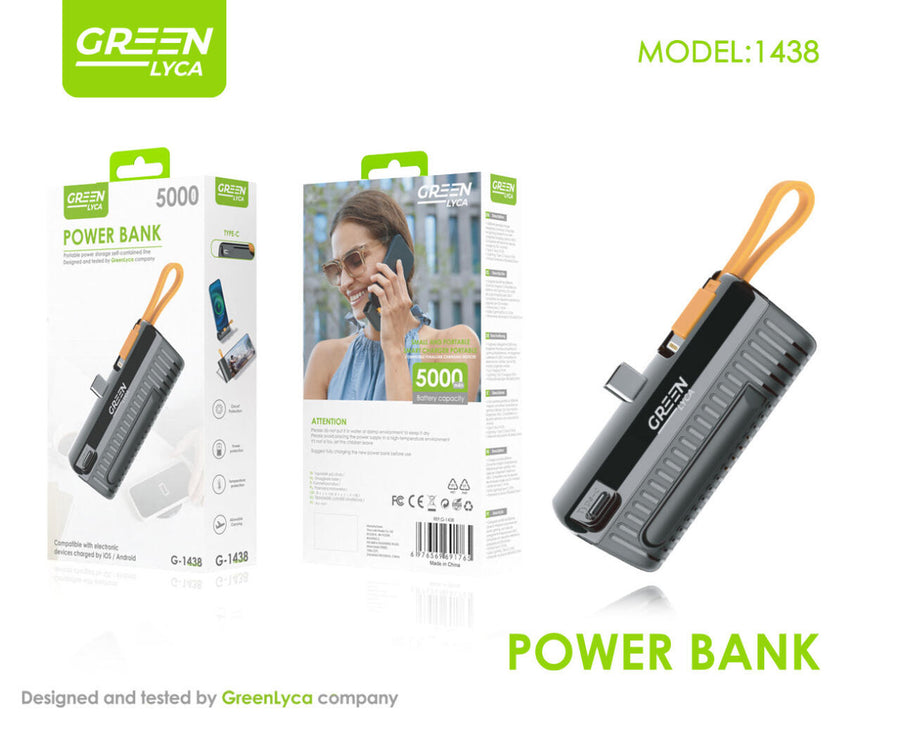 Mini Power Bank 5000mAh con Cable