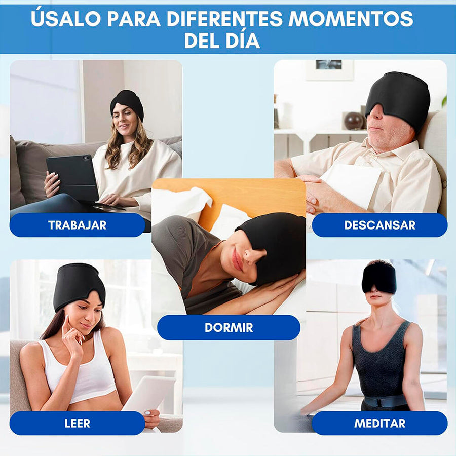 Gorro de gel para migraña frío o calor