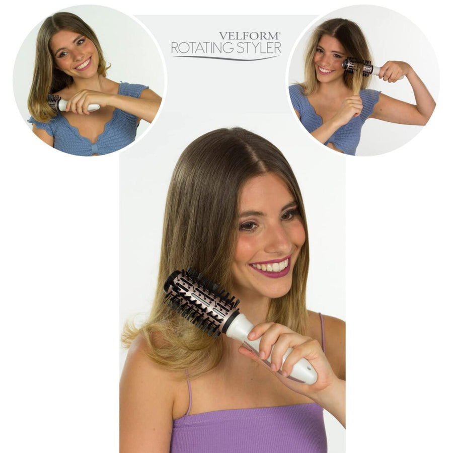 Cepillo giratorio recargable para cabello