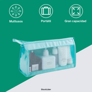 Neceser de viaje transparente y compacto