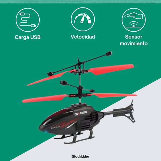 Helicóptero con mando RC con luces LED
