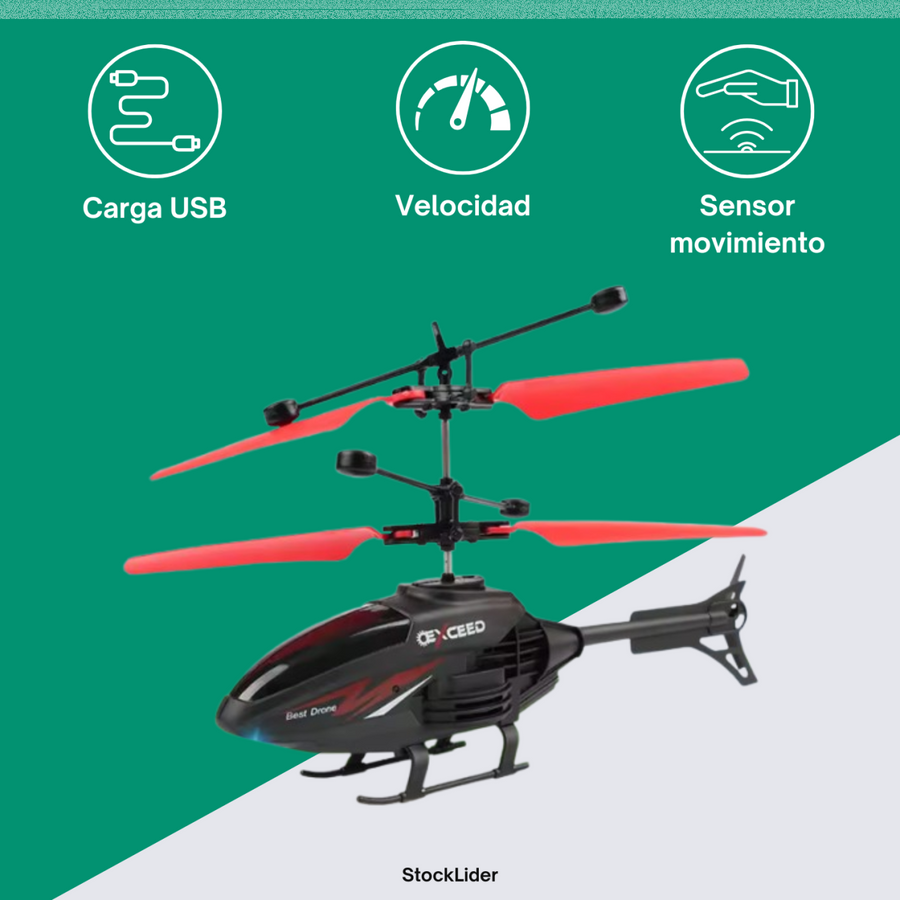 Helicóptero con mando RC con luces LED