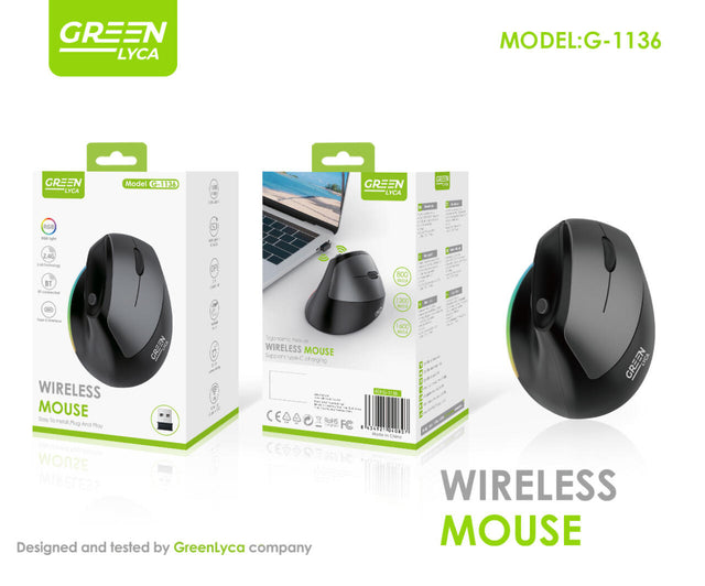 Ratón inalámbrico RGB dual Green Lyca