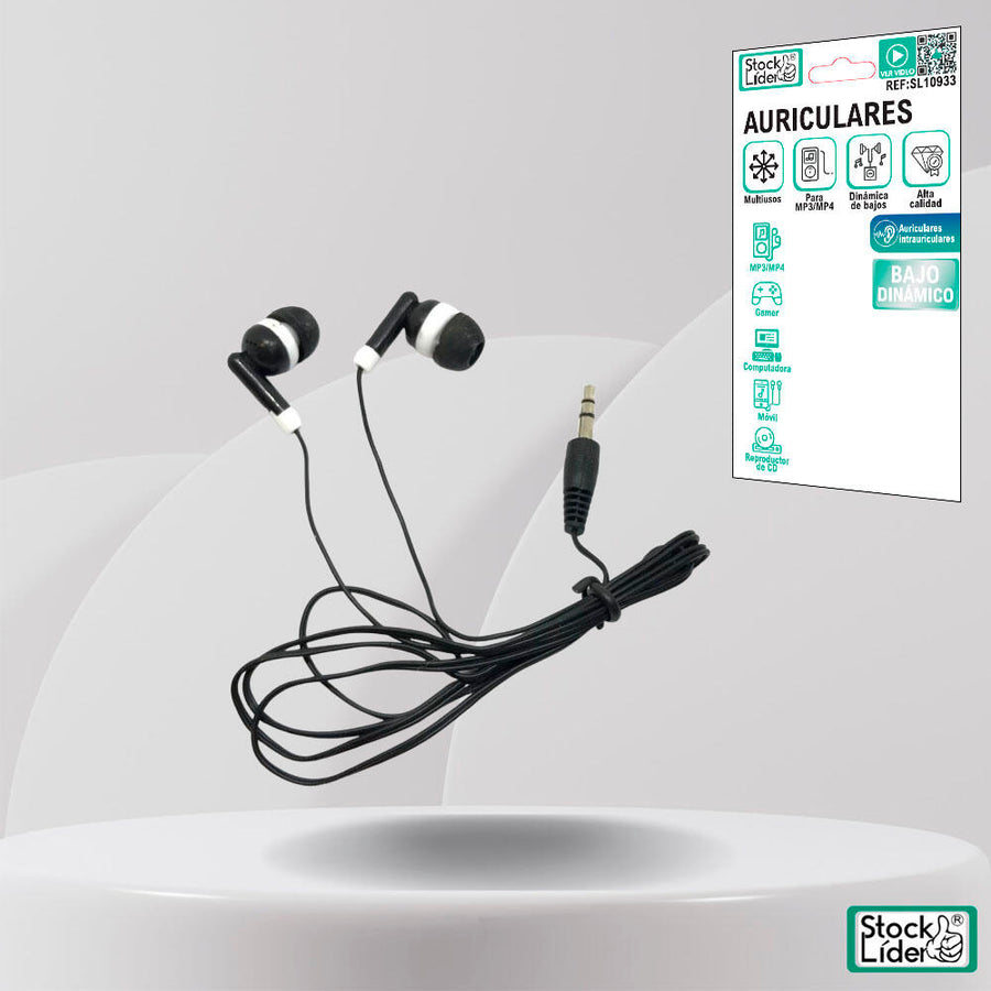 Auriculares 3.5 mm con sonido estéreo