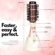 Cepillo giratorio recargable para cabello