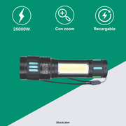 Linterna recargable con zoom potente | ViamoMas