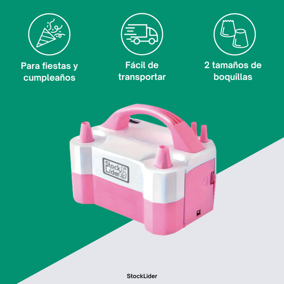 Inflador de globos eléctrico rápido y cómodo
