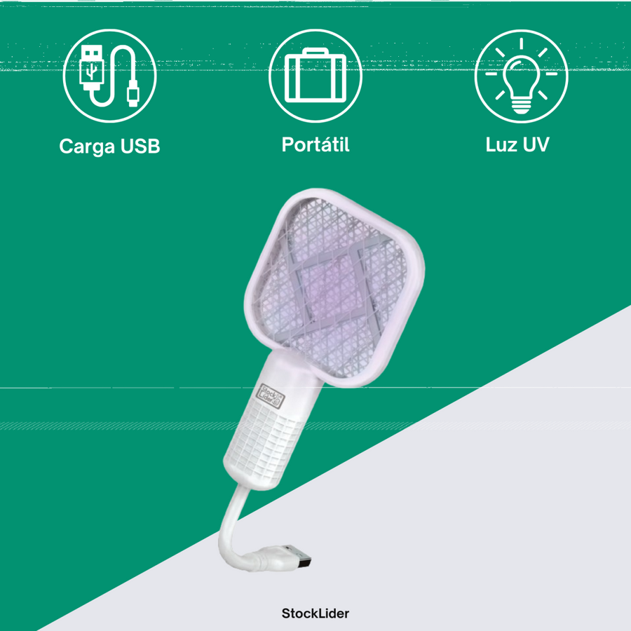 Raqueta matamosquitos recargable USB